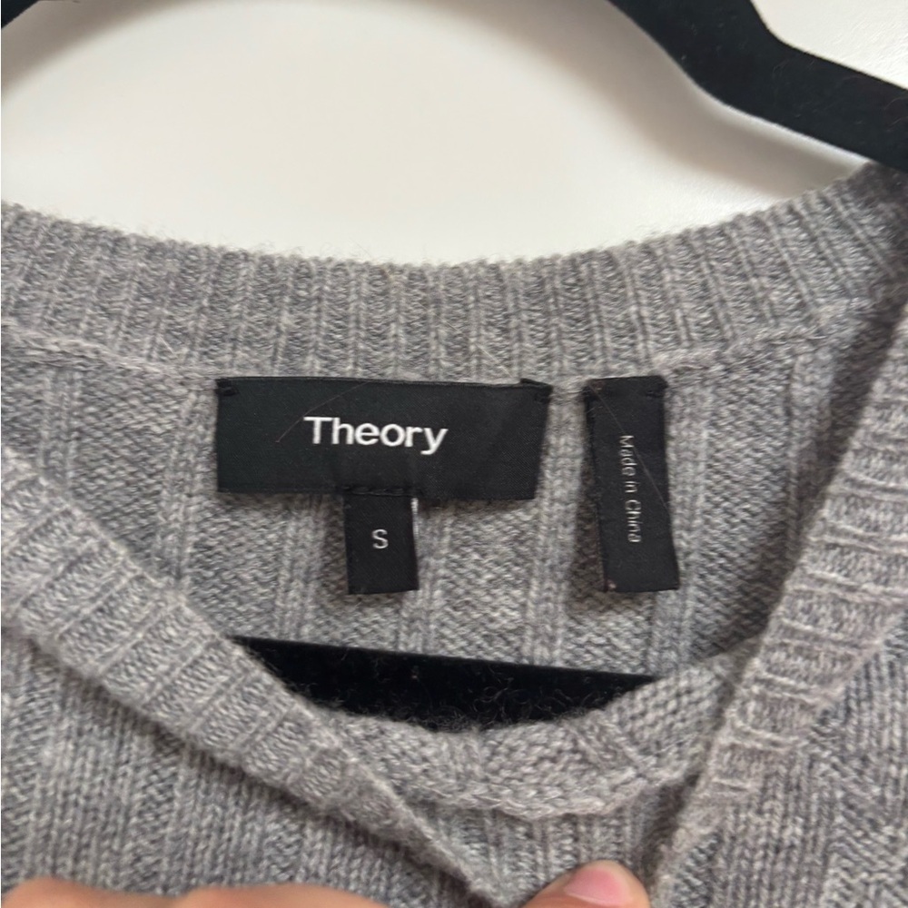 Theory Heather Gray Women's Crew Neck Sweater - Picture 2 of 5